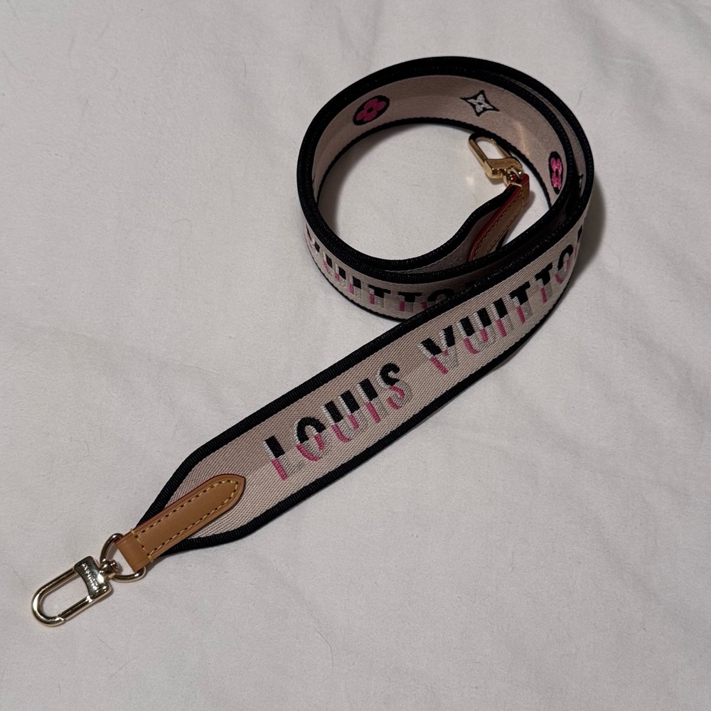 Louis Vuitton Black and Pink Jacquard Strap